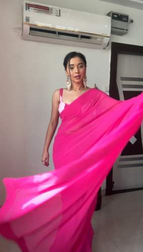 Buy Pink Alia Georgette Saree