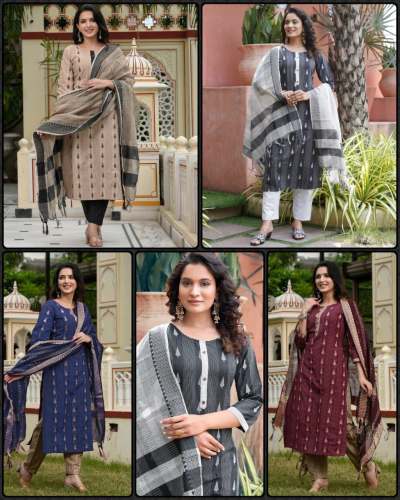 Chanderi Cotton Kurti set 