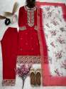 ChinnonSilk With Heavy Embroidery Sequence Work Top-Bottom And Dupatta Set thumb 4