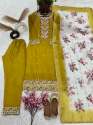 ChinnonSilk With Heavy Embroidery Sequence Work Top-Bottom And Dupatta Set thumb 7