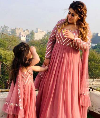 Combo gorgette Gown With Embroidery Work 
