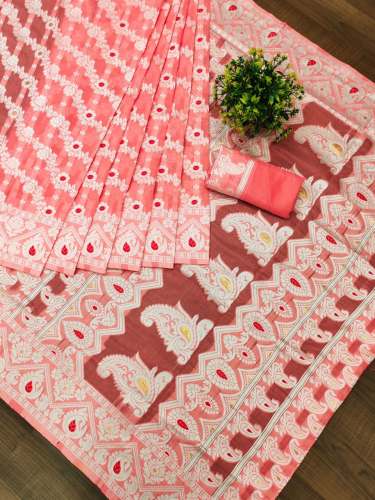  COTTON SILK SAREE WITH  JACQUARD WORK 