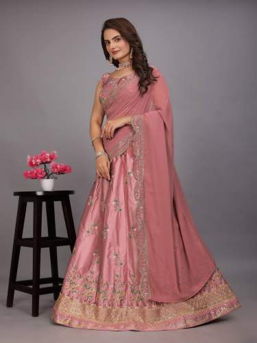  Heavy Georgette silk Sequence Embroidery Lehenga