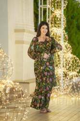 Designer Chinnon ready to wear lehenga saree