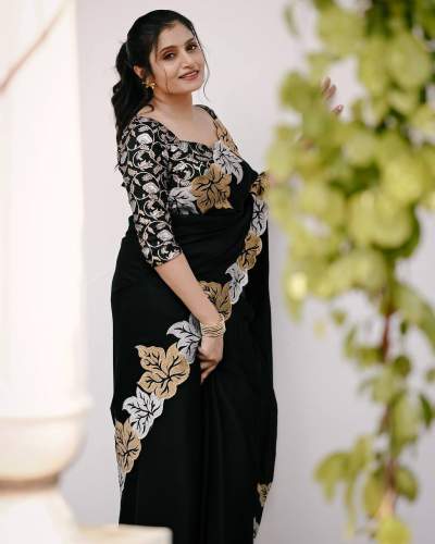 Designer embroidery work saree