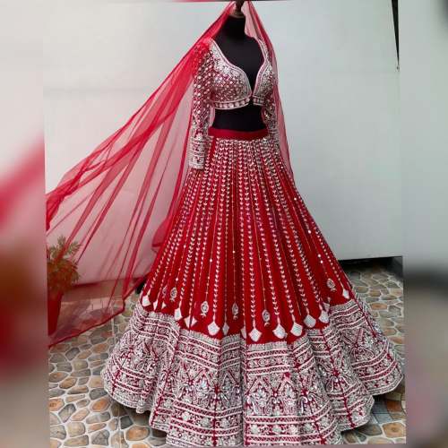 Designer Faux Geogette Embroidery Lehenga Choli