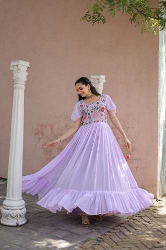Designer Faux Georgette Sequence Gown Collection 