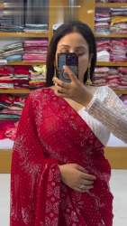 designer Faux Georgette Sequnce saree