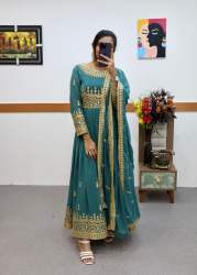 Designer Fox Georgette Gown With Sequence & Embroidery Work 