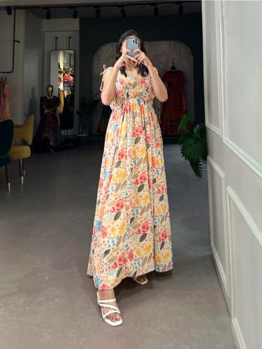 Designer Georgette Floral print Gown