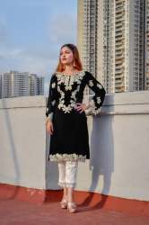 Designer Georgette Kurti Pant With Hand Work 
