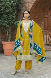 Designer Heavy Chinon Silk Embroidery Suit