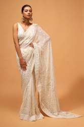 Designer  Heavy Fox Georgette saree With Sequence Embroidery Work 