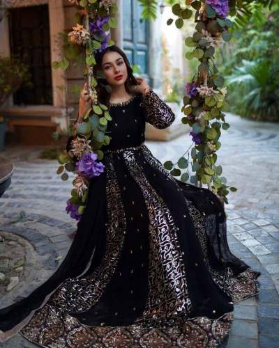 DESIGNER HEAVY GEORGETTE GOWN  WITH SEQUENCE EMBROIDERY WORK