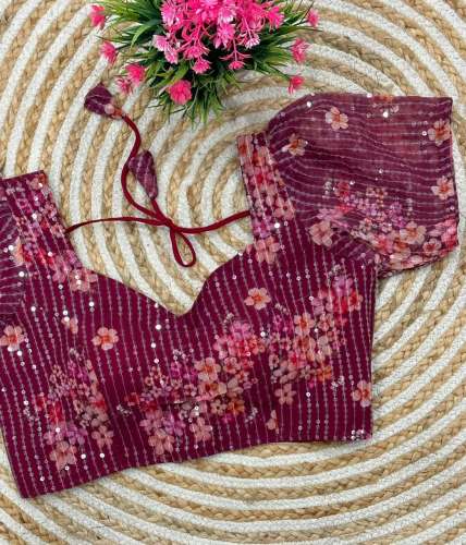 Designer Heavy Georgette Sequence Work Blouse at Rs.400 Piece