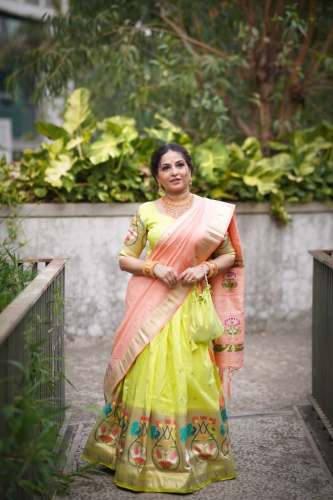 Designer Jacquard Silk Paithani Lehenga Choli 
