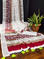 Designer Linen Pattu Saree