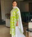 DESIGNER PARTY WEAR NUHA MULMUL STRAIGHT KURTI thumb 1