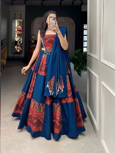Designer Pure Cotton Printed Foil Work Lehenga Choli 