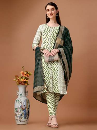 Designer Pure Cotton Printed Kurti Set