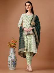 Designer Pure Cotton Printed Kurti Set