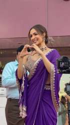 Designer Purple COlor Faux Georgette Saree