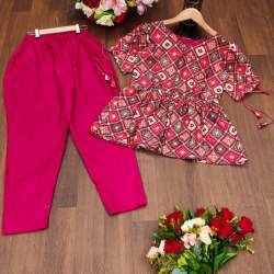 Pink color Rayon Co-ord Style Set