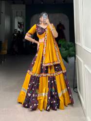 Designer Rayon With Printed Silk Lehenga Collection