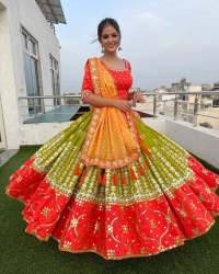 Designer Silk Lehenga Choli With Real Mirror Work