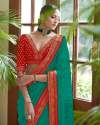 Designer Zari Work Silk Saree  thumb 2