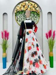 Designer Tabby Silk Gown With Dupatta