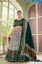 Designer Tussar Silk Floral Print Lehenga Choli
