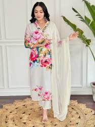 Designer White Color Kurtis Suit Set For Woman 