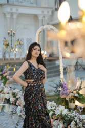 Digital Print Georgette Lahenga Saree  