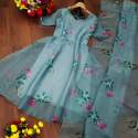 Elegant Floral print Organza Kurti Duppata Set thumb 9