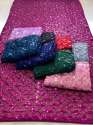 Embroidered work with sequins work saree thumb 11