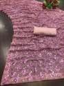 Embroidered work with sequins work saree thumb 1