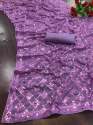 Embroidered work with sequins work saree thumb 4