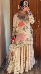 EXCLUSIVE DESIGNER HEAVY CHINON SUIT WITH SEQUANCE EMBROIDERY WORK