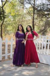 Exclusive  Faux Blooming with Beads embroidery-workï»¿ Gown