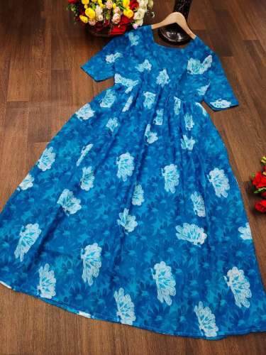 Fancy Fox Georgette Flower Printed Maxi
