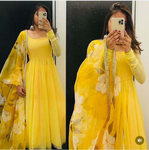 Fancy Fox Georgette Gown Pant With Dupatta