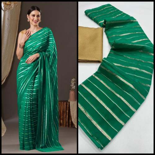 Fancy Organza Saree With Zari Weaving Patta 