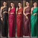 Fancy Organza Saree With Zari Weaving Patta  thumb 9