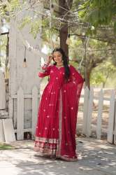  Faux Blooming Gown with Rich Sequins Embroidered work