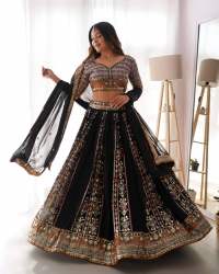 FAUX GEORGETTE EMBROIDERY WORK LEHENGA CHOLI