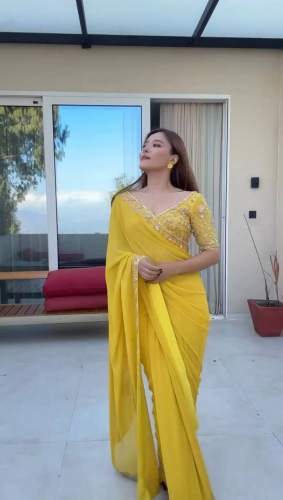 Faux Georgette Sequnce work Saree