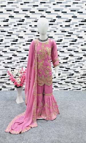 Festival Wear Embroidery Work Kids Sharara