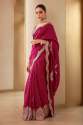 festival wear vichitra silk saree with heavy embroidery  thumb 1