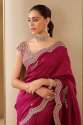 festival wear vichitra silk saree with heavy embroidery  thumb 2